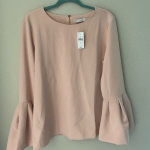 LOFT Light Pink Bell Sleeve Top Sz Small  NWT